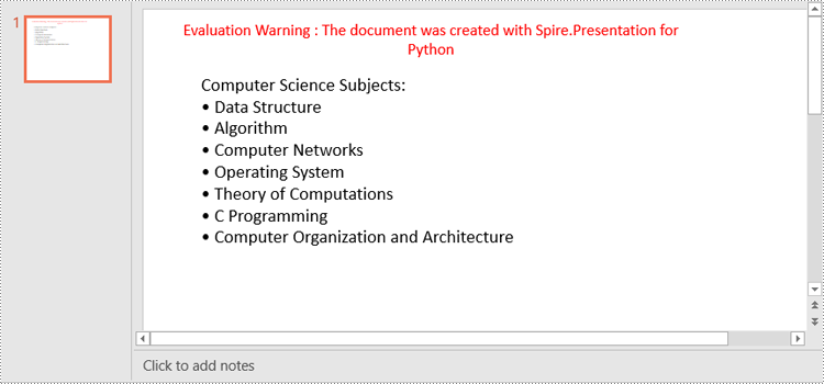 Python: Create Numbed or Bulleted Lists in PowerPoint