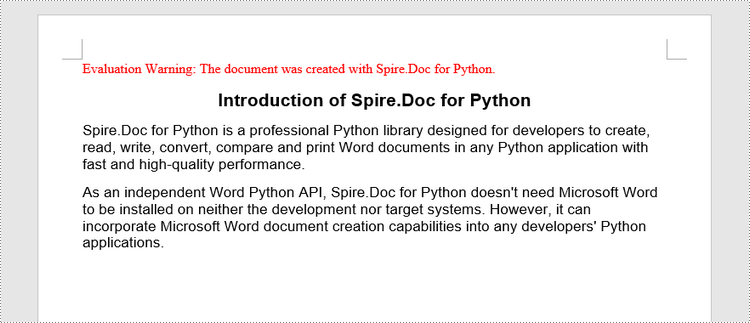 Python: Create, Read, or Update a Word Document