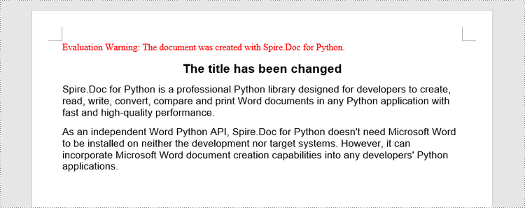 Python: Create, Read, or Update a Word Document