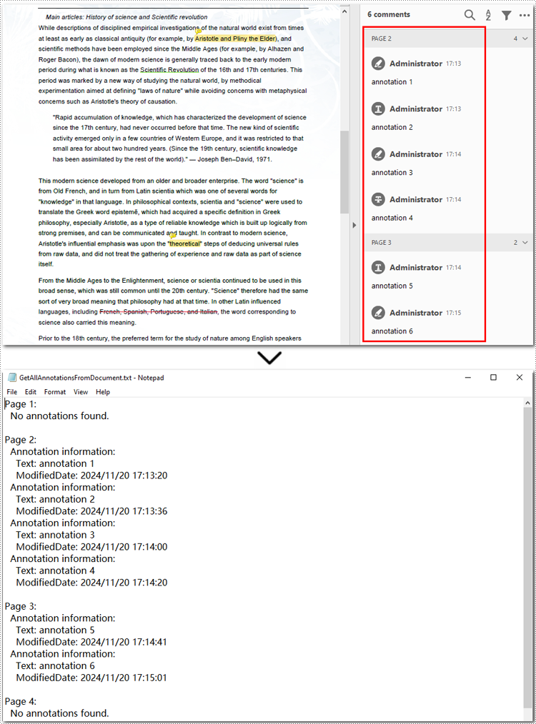 Extract All Annotations from a PDF Document