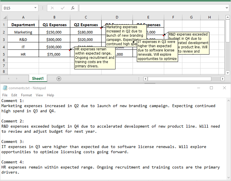 Python: Extract Comments from Excel