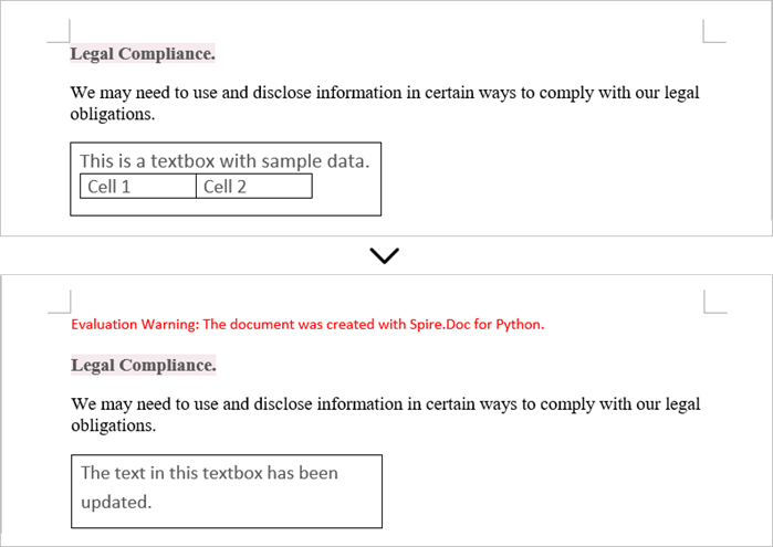 Python: Extract or Update Textboxes in a Word Document