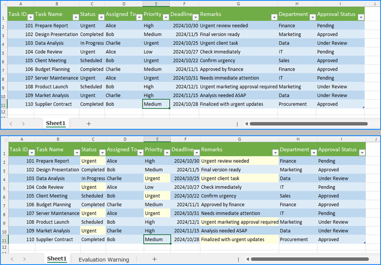 Python: Find and Highlight Data in Excel Worksheets