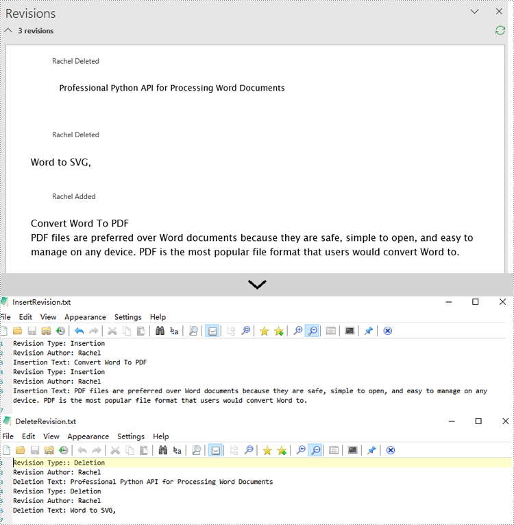 Python: Get Revisions of Word Document