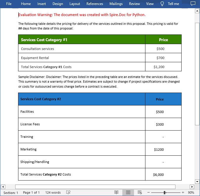 Python: Merge or Split Tables in Word