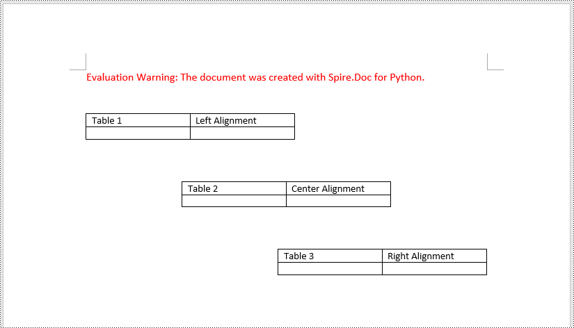 Python: Set Alignment for Table and Table Text in Word