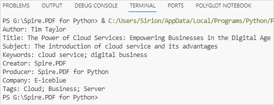 Python: Set and Retrieve PDF Properties
