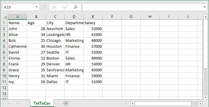 Python Convert TXT to CSV using Spire.XLS