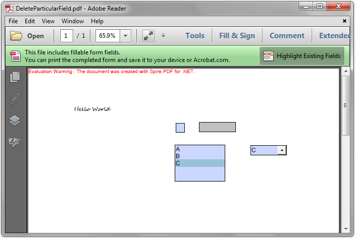 Remove/Delete Form Fields from PDF in C#