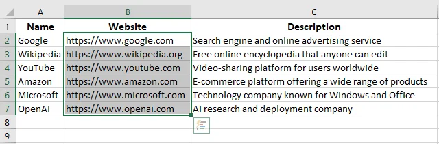 Eliminar Hipervínculos de Excel en C# - Resultado