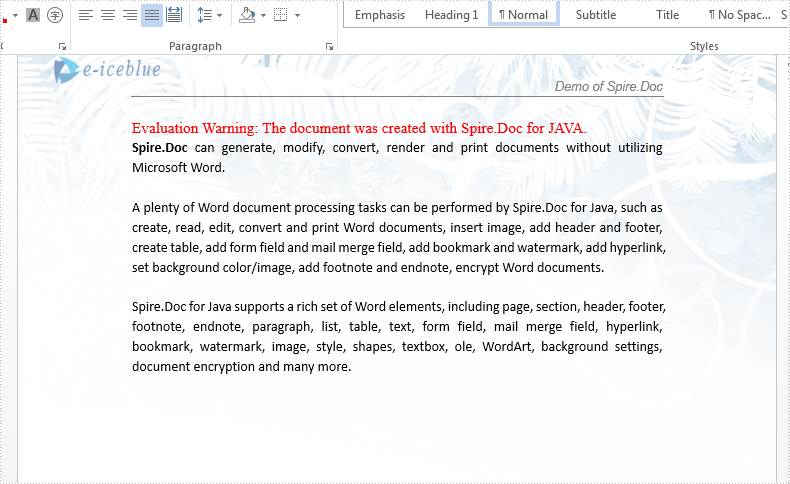 Remove footnote from Word document in Java