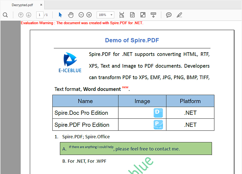 Remove password from the encrypted PDF document