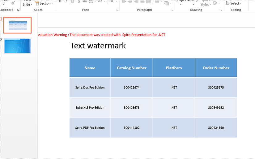 Remove text and image watermarks in presentation slides