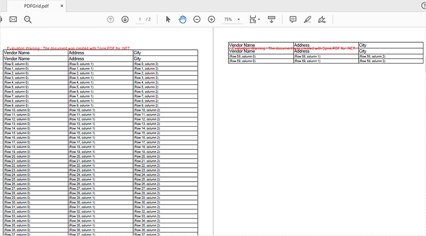 Repeat the header rows in PDF table in C#, VB.NET