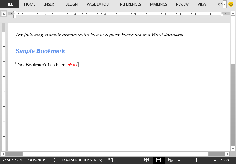Replace Bookmark Content in Word in Java