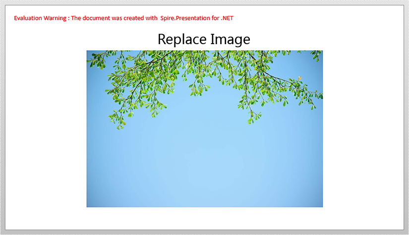 Replace Image with New Image in PowerPoint in C#