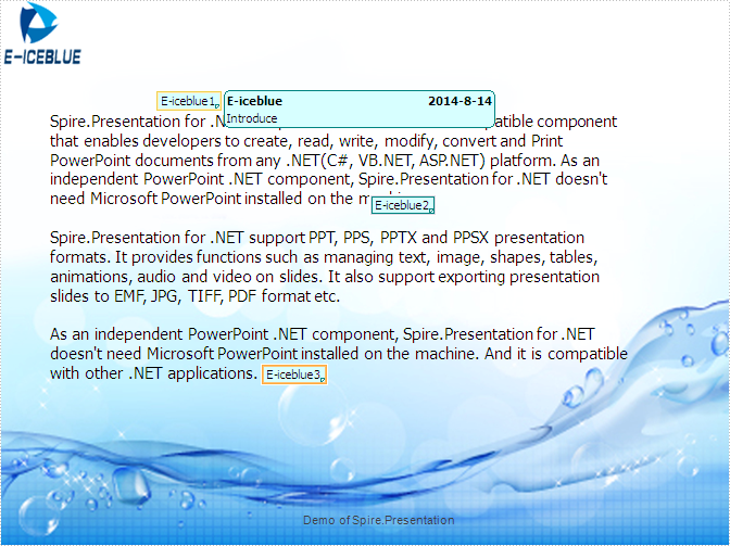 Replace and remove Comment on presentation slides in C#