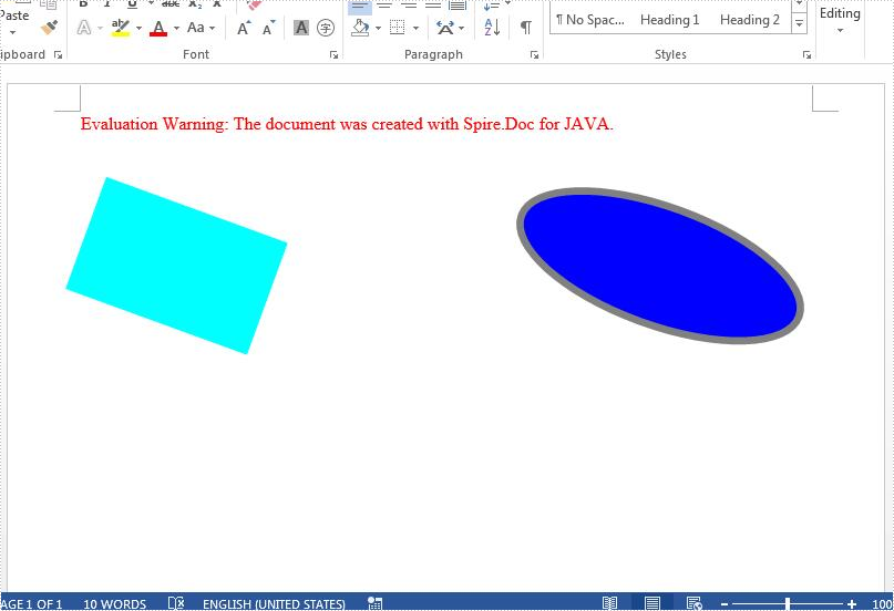 Rotate shapes on Word document in Java