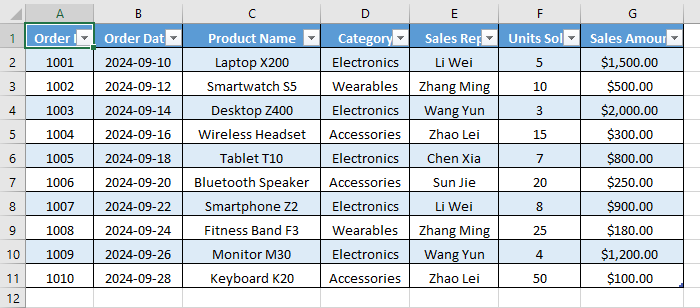 Select Any Cell Inside Your Table