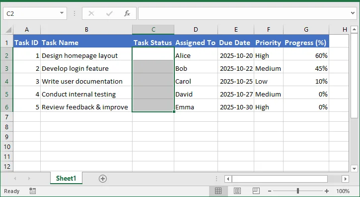 Dropdown-Liste in Excel erstellen - Zellen oder Bereich für Dropdown auswählen