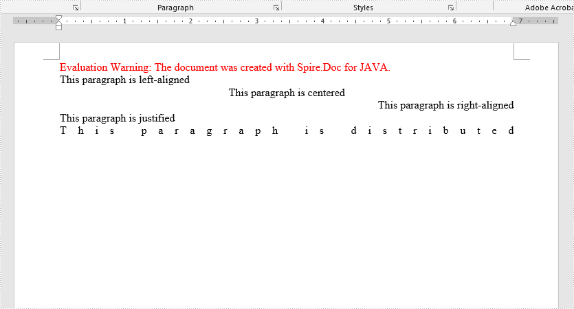 Java: Set Paragraph Alignments in Word