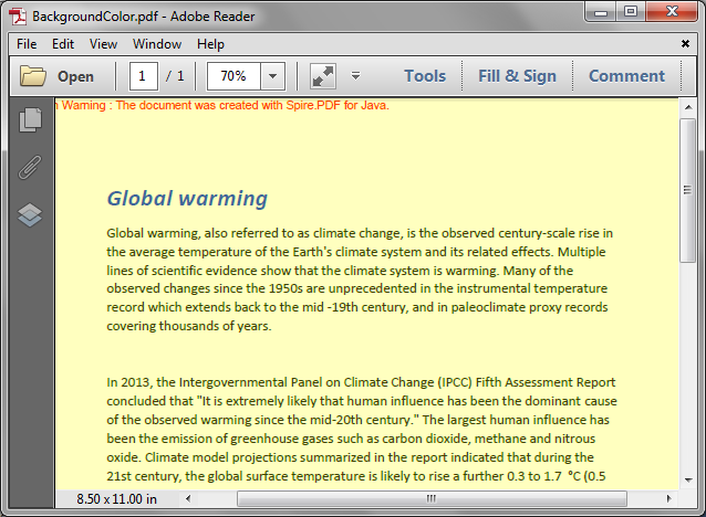 Set Background Color and Background Image for PDF in Java