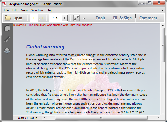 Set Background Color and Background Image for PDF in Java