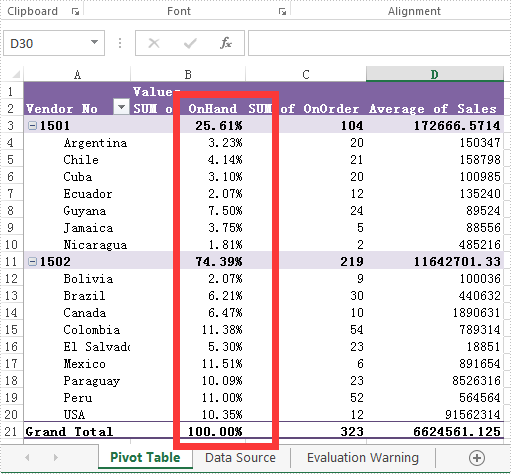 Set Data fields format on Excel PivotTable in C#