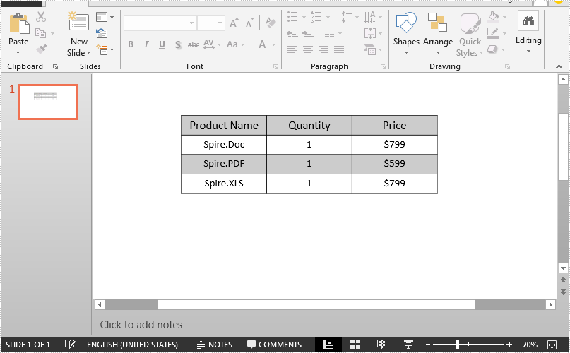 Set Table Row Height And Column Width In Powerpoint In Java