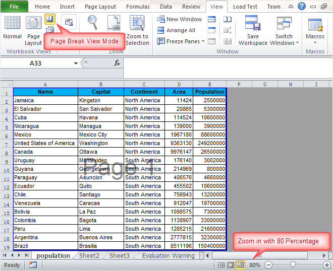 Set Excel View Mode in C#, VB.NET