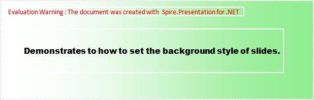 Set the background style of slides