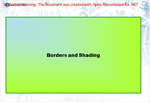 Set border and shading in PPT document