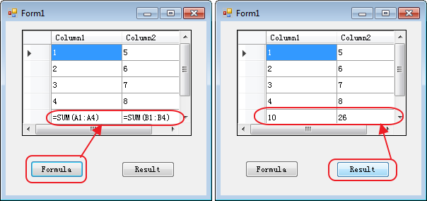 Show formula and its result separately when converting excel to datatable in C#