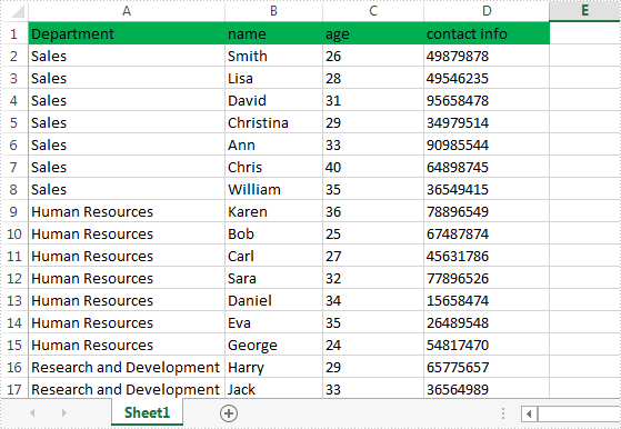 How to Split One Excel Worksheet to Several Excel Documents by a Custom Range of Rows