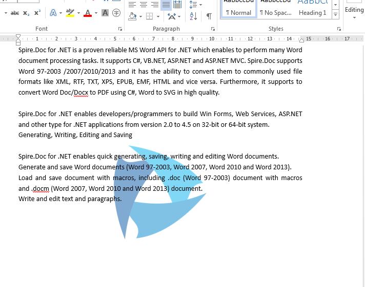 Add text watermark and image watermark to word document in C#