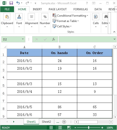 Use Discontinuous Data Range to Create Chart in Excel