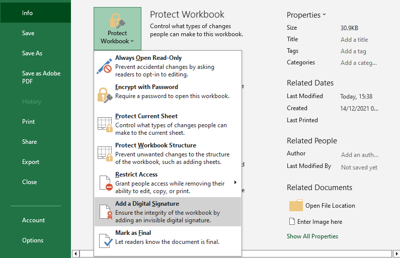 Выпадающее меню Excel