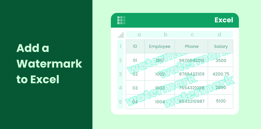 Aggiungi Filigrane a Excel
