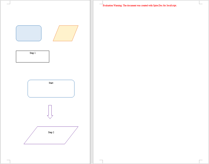 The code above walks the document structure and removes every shape on the page, while the text content and formatting in the paragraphs stay unchanged