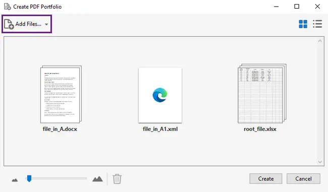 Fai clic su aggiungi file per importare documenti