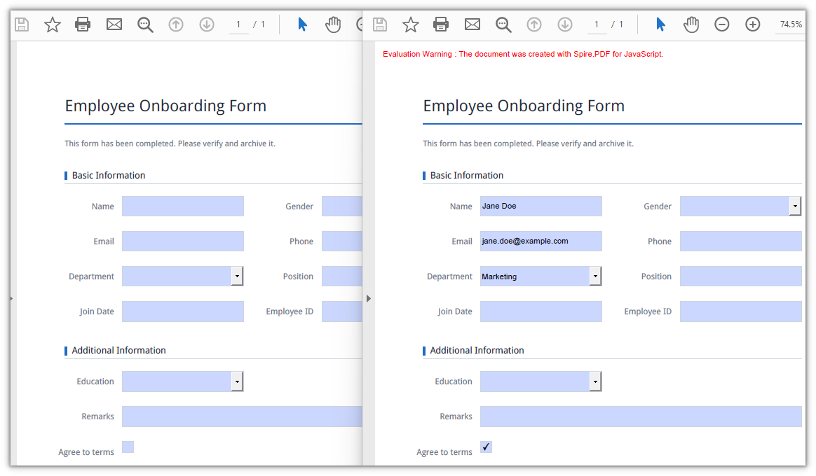 The text box, combo box, and check box have each been given their values