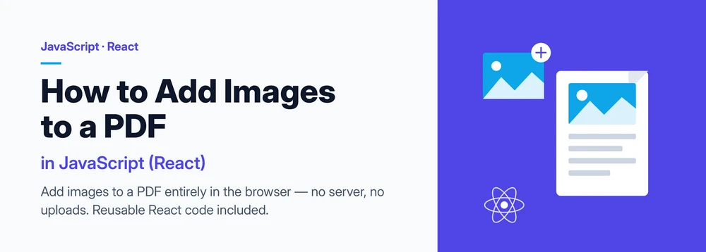 A PDF document with an image added using Spire.PDF for JavaScript in a React application
