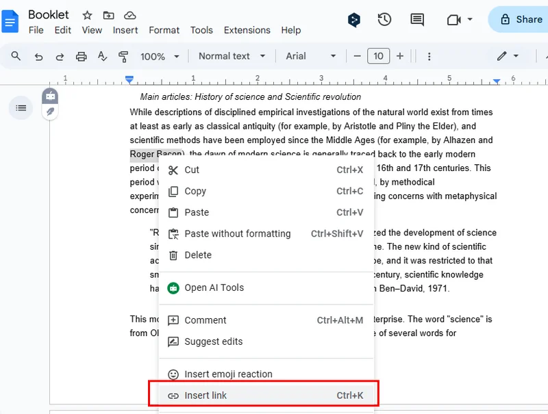 Comment ajouter un lien dans un PDF avec Google Docs