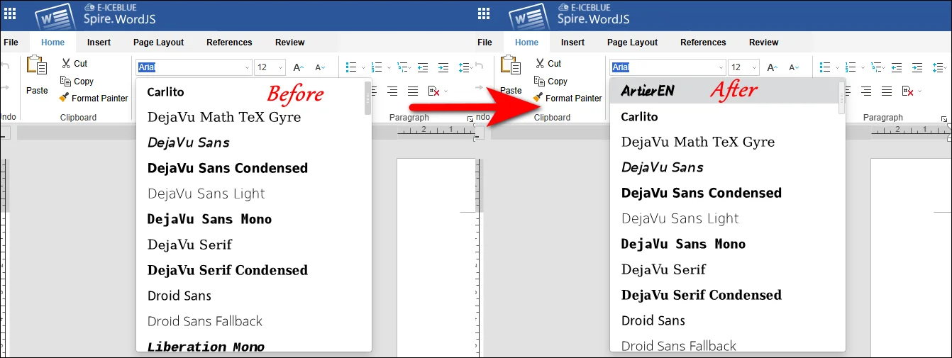 refresh the editor to check the new added font