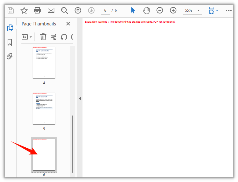 The PDF document after a blank A4 page is appended at the end