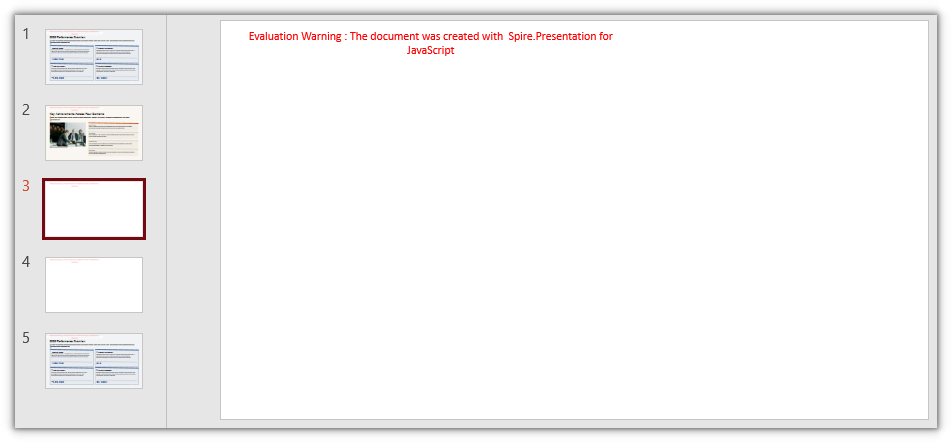 After appending three slides to the end