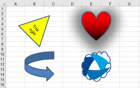 Shapes added to Excel with Spire.XLS for JavaScript