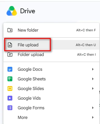 Upload PDF Files to the Google Drive