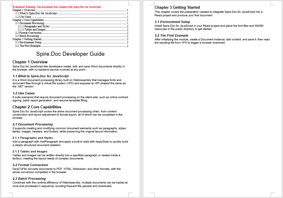 Default table of contents added to a new document via AppendTOC