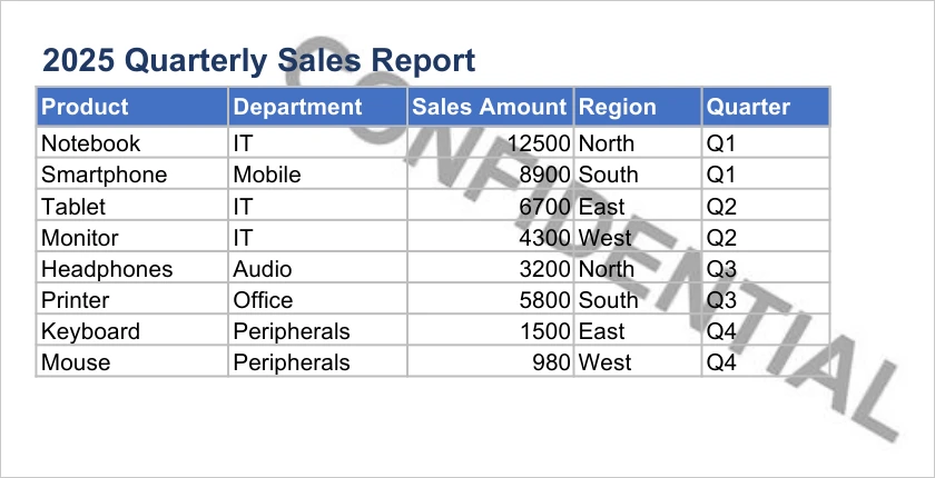 Add a Watermark to an Excel Worksheet